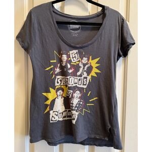 5 Seconds Of Summer Gray Rock Band Tee Shirt Top Juniors' Ladies L(12)